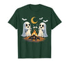 Halloween Tees and Spooky Ghosts Designs Ghosts Roasting Marshmallows Halloween Night Cute Novelty T-Shirt - size chart