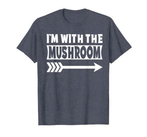 Funny Lazy & Easy Halloween Couple Costume Tee I'm with The Mushroom Halloween Costume Mushroom Halloween T-Shirt - size