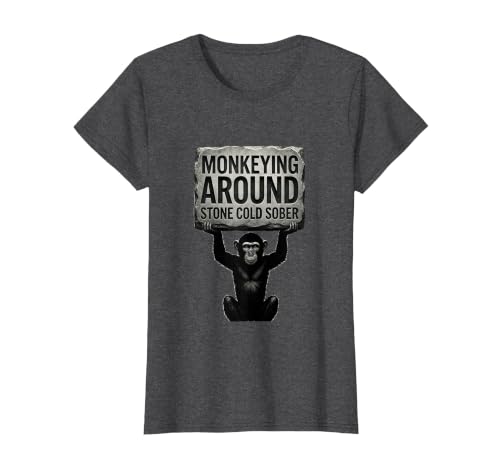 Mademark Monkeying Around Stone Cold Sober Design T-Shirt - Women - size chart