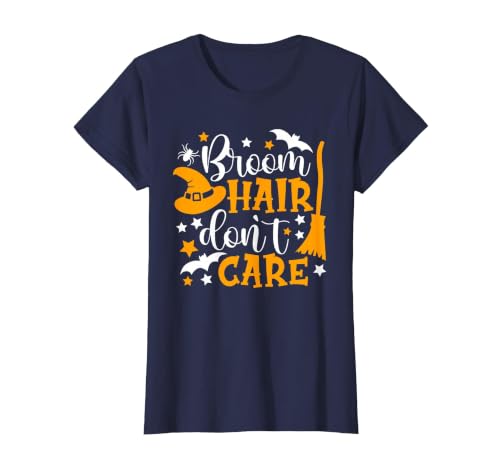 Broom Hair Don't Care Shirt Funny Halloween Witch Spooky T-Shirt - size chart
