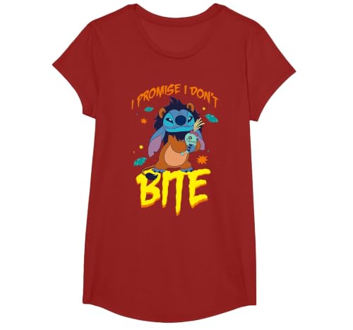 Disney Stitch Scar Costume I Promise I Don't Bite Halloween T-Shirt - size chart