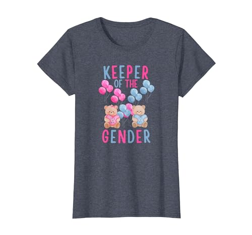 Gender Reveal Party Bear Designs Keeper of The Gender Reveal Party Gender Reveal Ideas T-Shirt - size chart