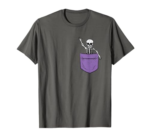 Halloween Shirts Skeleton Costume Men Women Kids Skeleton Pocket Halloween Costume Funny Skull Character T-Shirt - size chart