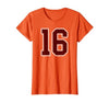 Maroon Number 16 Jersey Player Uniform #16 Gifts Maroon and White Number 16 Jersey Player Uniform #16 Fan T-Shirt - size