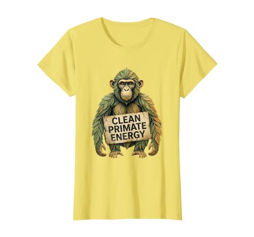 Mademark Clean Primate Energy Monkey Sober Men Design T-Shirt - Women - size chart