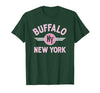 133 Apparel Buffalo NY Buffalo New York Circle NY Pink Print T-Shirt - size chart
