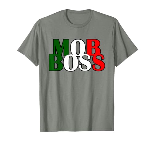 Italian Yeah B Mob Boss Italian Flag 1920s Costume Mafia Party T-Shirt - size chart