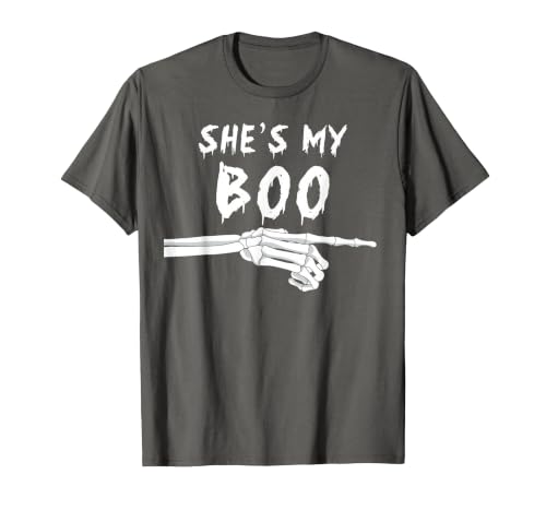 Miftees Matching Halloween Tees She's My Boo Matching Halloween Costume She's My Boo T-Shirt - size chart