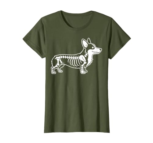 Halloween Corgi Skeleton Spooky Costume Corgi Skeleton Halloween T-Shirt - size chart