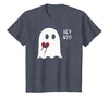 Halloween Ghosts & Stuff Clothing Hey Boo Ghost Heart Hand Sign Cute Halloween Spooky Season T-Shirt - size chart