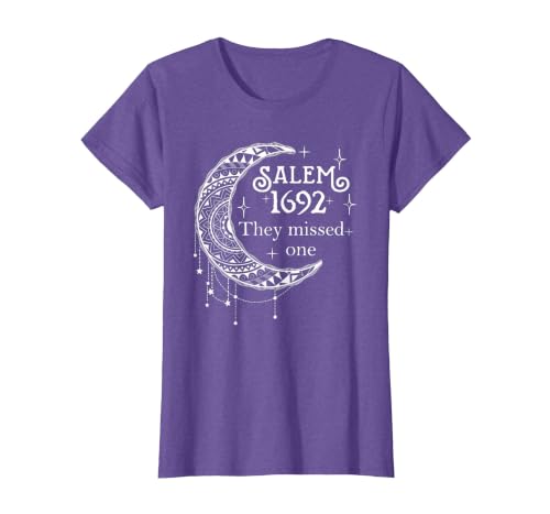 Salem 1692 They Missed One - Salem Witch 1692 Halloween T-Shirt - size chart