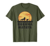 Disney The Lion King Hakuna Matata Crew Sideview Silhouettes T-Shirt, Men, Olive Green, Large - size chart