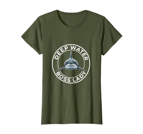 Mademark Deep Water Boss Lady Shark Women Design T-Shirt - size chart