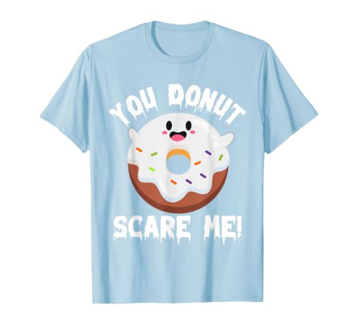 Donut Halloween Shirt Halloween Donut Costume Kids Men Women Doughnut Scare Me T-Shirt - size chart