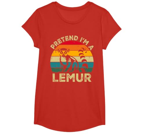 Funny Costume Party Halloween Tees by T&T Pretend I'm A Lemur Lazy Halloween Costume T-Shirt - size chart