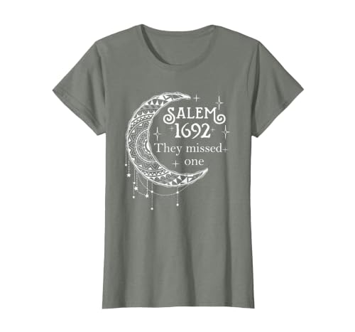 Salem 1692 They Missed One - Salem Witch 1692 Halloween T-Shirt - size chart