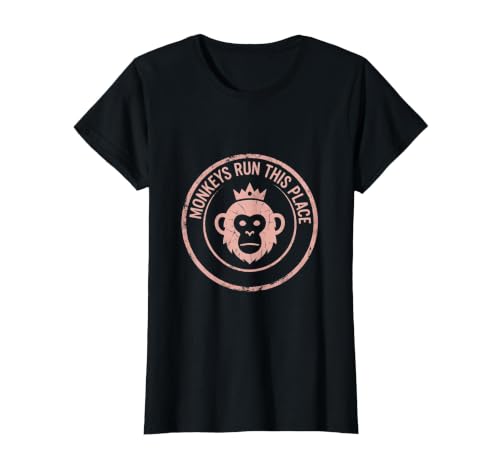 Mademark Monkeys Run This Place Funny Primate Design T-Shirt - Women - size chart