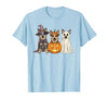 Funny Retro Australian Cattle Dog Halloween Witch Spooky Ghost Blue Heeler Pumpkin Halloween Dog Lover T-Shirt - size chart