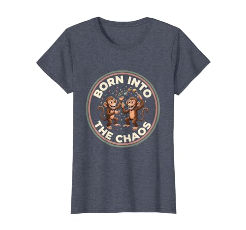 Mademark Born Into The Chaos Circus Monkey Design T-Shirt - Women - size chart