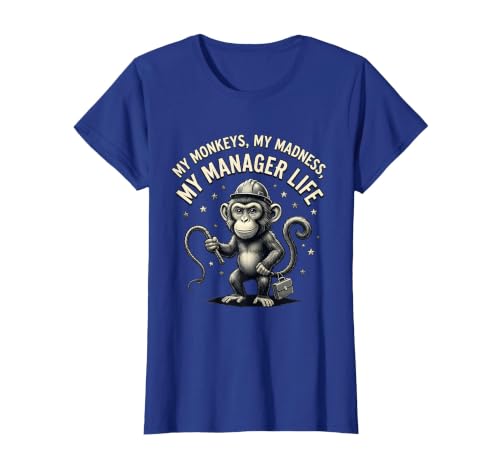 Mademark My Monkeys My Madness My Manager Life Circus Design T-Shirt - Women - size chart