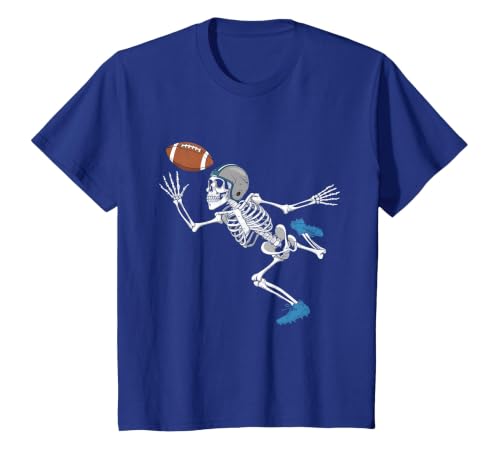 Halloween Shirts Women Men Kids Football Skeleton Halloween Player Catcher Mens Boys Kids T-Shirt - size chart