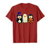 Nerrrdy Penguin Witch Ghost Pumpkin Men Women Kids Funny Halloween T-Shirt - size chart