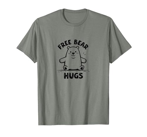 Mademark Free Bear Hugs: Cute Cartoon Animal Lover Gift T-Shirt - size chart
