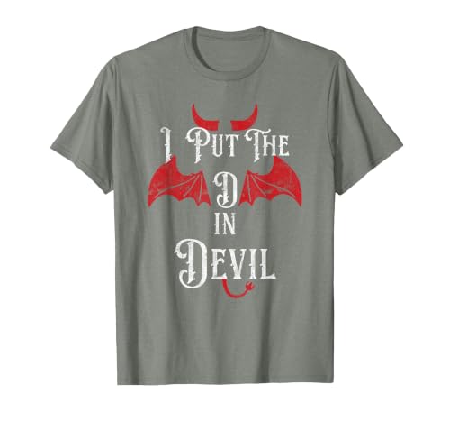 I Put the D in Devil Tees I Put the D in Devil Funny Halloween Matching Couple T-Shirt - size chart