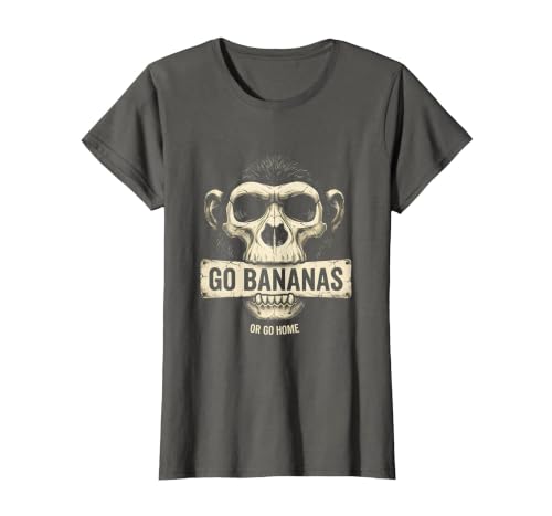 Mademark Go Bananas or Go Home Funny Monkey Design T-Shirt - Women - size chart