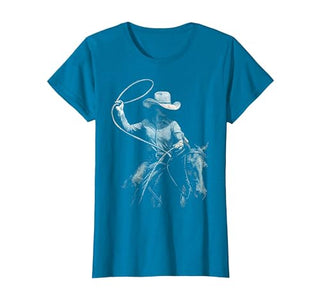 Cowgirl Western Rodeo Rodeo Cowgirl Western Horse T-Shirt - size chart