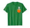 Halloween Spooky Funny Design Skeleton in Pocket Halloween Spooky Funny Skull Costume T-Shirt - size chart
