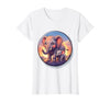 Mademark Elephant Mother and Calf Sunset Walk Design T-Shirt - Women - size chart
