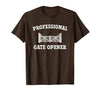 cow apparel Professional gate Opener, Cow Gate Opener T-Shirt - size chart