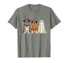 Funny Retro St. Bernard mom Halloween Witch Spooky Ghost Saint Bernard Pumpkin Halloween Dog Lover T-Shirt - size chart