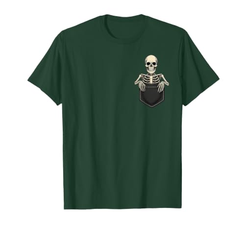 Funny Pocket Skeleton Halloween T Shirt For Men Funny Skeleton in The Pocket Halloween Kids Teens Adults T-Shirt - size chart