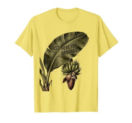 Mademark Just Here for Bananas Funny Monkey Design T-Shirt - Men - size chart