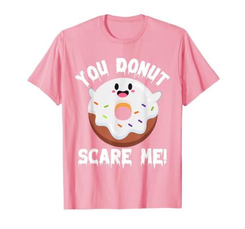 Donut Halloween Shirt Halloween Donut Costume Kids Men Women Doughnut Scare Me T-Shirt - size chart