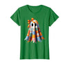 Patchwork Quilt Ghost Halloween Quilter Autumn Tee Patchwork Ghost Quilt Halloween Quilter Fall Autumn Bow Cute T-Shirt -