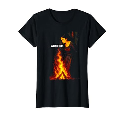 Dark Humor Collective Burning Smoking Witch Pyre, Halloween Dark Humor Gothic T-Shirt