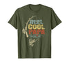 Cool Papa Fathers Day Fishing Gifts Funny Fisherman Vintage Reel Cool Papa T-Shirt - size chart