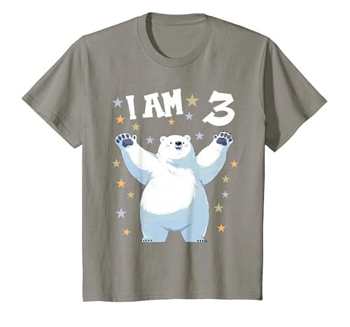 3 years old 3rd birthday Polar Bear Kids 3 Years Old 3 Birthday Polar Bears Boy Girl Polar Bear T-Shirt - size chart