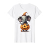 Cute Elephant Wearing A Pumpkin Halloween Cloths Cute Elephant Wearing A Pumpkin Halloween Funny Elephant T-Shirt - size