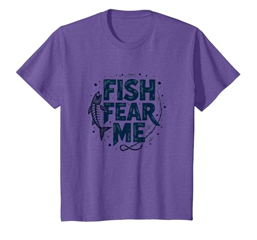 Mademark Fish Fear Me Funny Fishing for Men Angler Humor Quote T-Shirt - size chart