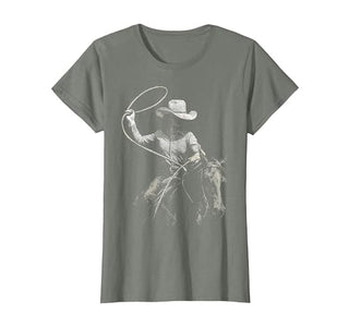 Cowgirl Western Rodeo Rodeo Cowgirl Western Horse T-Shirt - size chart