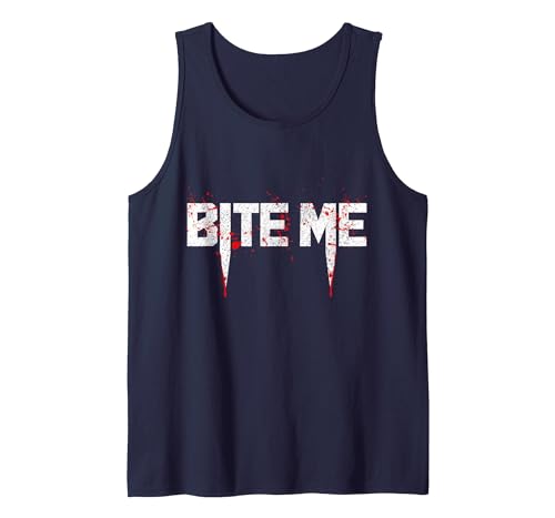 Bite Me Vampire - Easy Halloween Costumes Vampire Bite Me Last Minute Easy Halloween Costume Tank Top - size chart