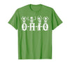 Funny O-H-I-O State Skeleton Halloween Funny O-H-I-O State Skeleton Ohio Halloween Vintage Vibe Fun T-Shirt - size chart