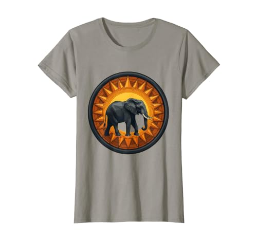 Mademark Elephant Silhouette Giant Sunset Graphic T-Shirt - Women - size chart