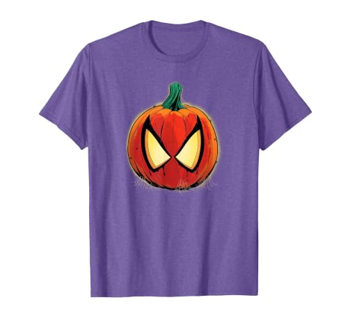 Marvel Spider-Man Halloween Spooky Pumpkin Jack-o'-Lantern T-Shirt - size chart