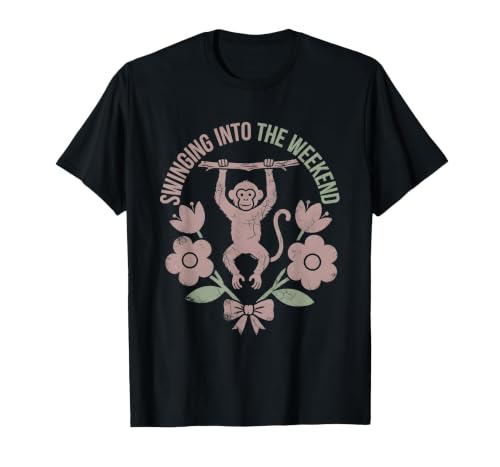 Mademark Swinging Into the Weekend Monkey Design T-Shirt - Men - size chart