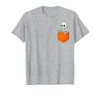 Halloween Spooky Funny Design Skeleton in Pocket Halloween Spooky Funny Skull Costume T-Shirt - size chart